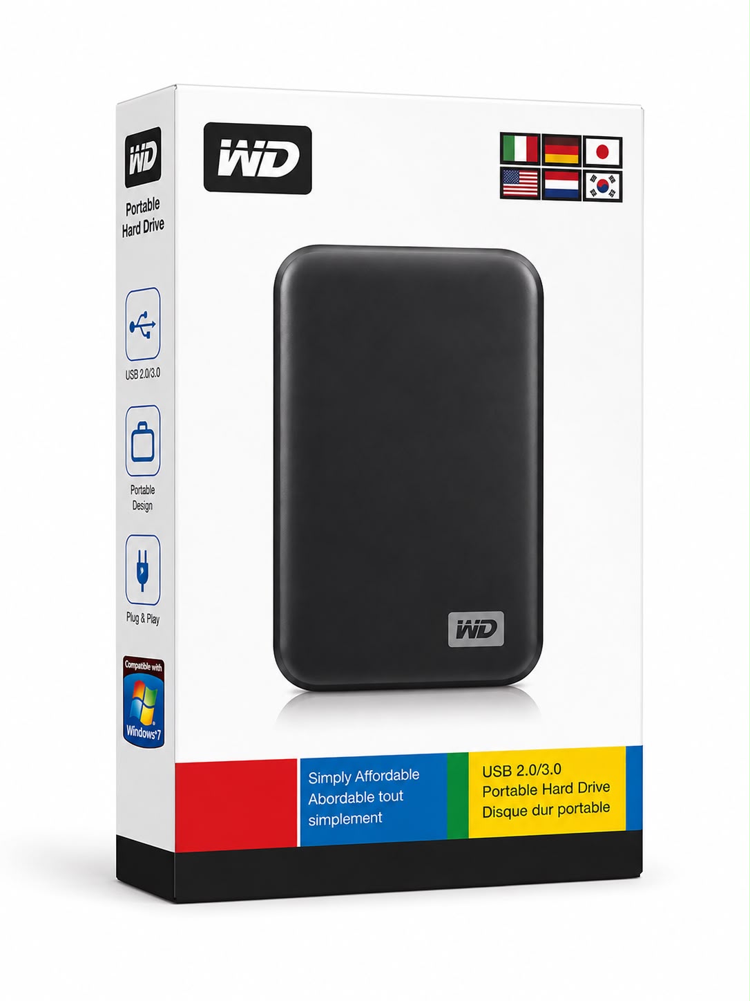 صندوق قرص صلب محمول من شركة ويسترن ديجيتال (WD)